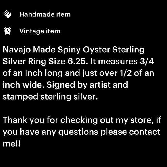 Navajo Sterling Silver Spiny Oyster - Picture 5 of 16